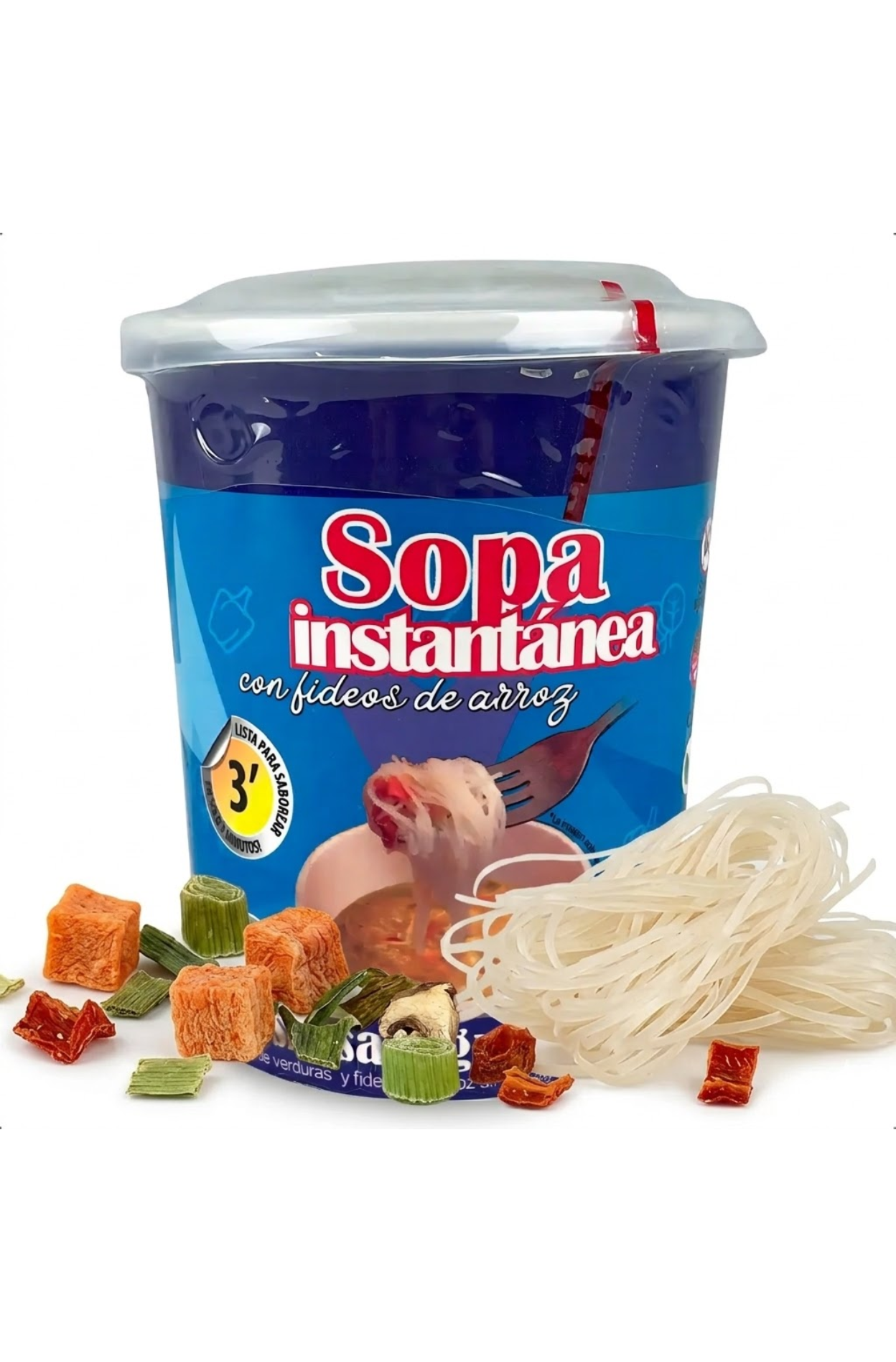 TU SNACK SALUDABLE Pote Sopa Instantánea Con Fideo De Arroz Sin Sal Agregada 30g Riquísima! Sin Tacc Apta Vegano - Imagen 1