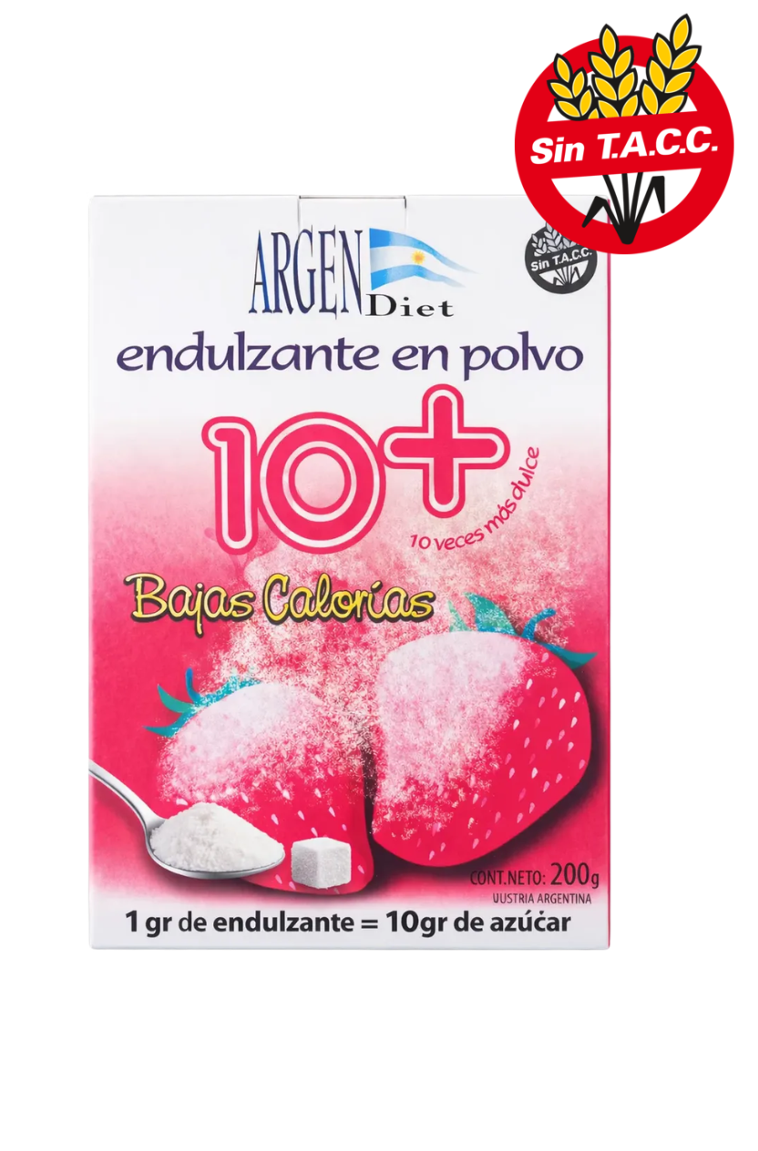 TU SNACK SALUDABLE (7) Endulzante En Polvo Bajas Calorias Sin Tacc X200gr Argendiet - Imagen 1