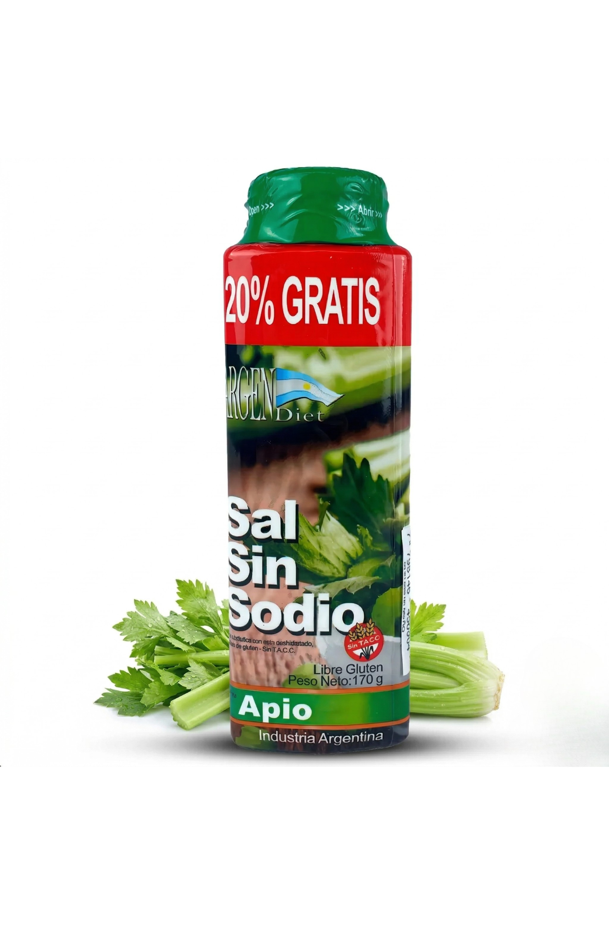 TU SNACK SALUDABLE Sal Sin Sodio Argendiet Sin Tacc Sabor Apio X 170 Grs - Imagen 1