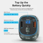 Cargador Usb Para Auto Celular Carga Rapida 30w Bluetooth - Imagen 9
