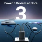 Cargador De Pared Carga Rapida 3 Puertos Usb C 65w Vention Color Negro - Imagen 2