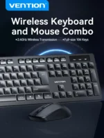 Kit Combo Teclado Y Mouse Inalambrico Usb Vention Negro - Imagen 3