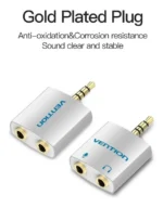 Adaptador Jack 3.5 Mm A Audio Y Microfono Auricular Vention - Imagen 3