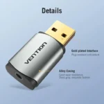 Adaptador Tarjeta De Audio Externo Usb Jack 3.5 Ctia Vention - Imagen 2