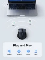 Mouse Inalámbrico Ugreen Ergonómico Bluetooth Silencioso Negro - Imagen 5