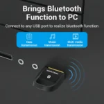 Adaptador Emisor Receptor Bluetooth 5.0 Usb Dongle Vention Color Negro - Imagen 7