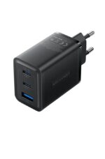Cargador De Pared Carga Rapida 3 Puertos Usb C 65w Vention Color Negro