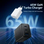 Cargador De Pared Carga Rapida 3 Puertos Usb C 65w Vention Color Negro - Imagen 3