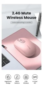 Mouse Usb Inalambrico 2400dpi Rosa Wireless 10m Ugreen Rosa - Imagen 6