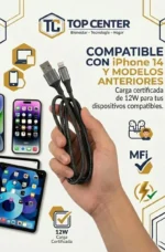 Cable Usb A A Lightning 12w 1m Carga Para iPhone Reforzado - Imagen 2