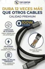 Cable Usb C A Usb C 100w Carga Rápida Universal 1m Reforzado - Imagen 2