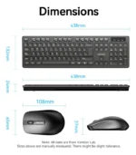 Kit Combo Teclado Y Mouse Inalambrico Usb Vention Negro - Imagen 6