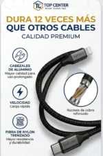 Cable iPhone Usb-c A Lightning 18w Carga Rápida Reforzado - Imagen 4