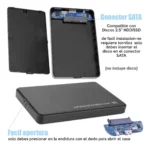 Carry Disk Case Evox Usb 3.0 Sata 2.5 Notebook Disco Hdd / Sdd - Qaaba Negro - Imagen 5