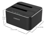 Docking Station 2 Bahias Clonador Sata Hdd Ssd 16tb Fideco - Imagen 4