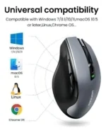 Mouse Inalámbrico Ugreen Ergonómico Bluetooth Silencioso Negro - Imagen 7