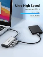 Hub Multipuerto Vention - 5 En 1 - Usb C A Hdmi 4k + 3 Puertos Usb 3.0 - 5gbps + Power Delivery 100w - Carcasa Aluminio - Premium - Para Laptop Notebook Mouse Teclado Disco Lectora Sd Tf - Cnbhb - Imagen 4