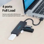 Hub Adaptador Multipuerto 4 En 1 Usb 3.0 Vention 0,15m Negro - Imagen 3