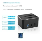 Docking Station 2 Bahias Clonador Sata Hdd Ssd 16tb Fideco - Imagen 5