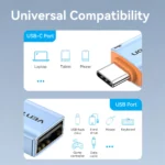 Adaptador Usb Hembra A Usb C Otg 3.1 10 Gbps Vention Azul Acero - Imagen 9