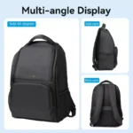 Mochila Ejecutiva Para Notebook 15.6 Resistente Agua Vention - Negro - Liso - Imagen 4