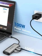 Hub Multipuerto Vention - 5 En 1 - Usb C A Hdmi 4k + 3 Puertos Usb 3.0 - 5gbps + Power Delivery 100w - Carcasa Aluminio - Premium - Para Laptop Notebook Mouse Teclado Disco Lectora Sd Tf - Cnbhb - Imagen 6