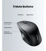 Mouse Ergonómico Inalámbrico Bluetooth 5.0 Dpi 4000 Ugreen Color Negro - Imagen 6