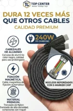 Cable Magnético Usb C A Usb C 240w Carga Ultra Rápida - Imagen 3