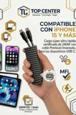 Cable Magnético Usb C A Usb C 240w Carga Ultra Rápida - Imagen 2