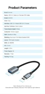 Vention Adaptador USB-C a USB 3.0 OTG - Imagen 3