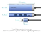 Vention Hub USB-C 5 en 1 HDMI 4K 100W - Imagen 3