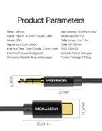 Vention Cable USB-C a Jack 3.5mm 1m - Imagen 3