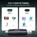 Ugreen Lector SD/MicroSD USB-C y USB 3.0 - Imagen 2