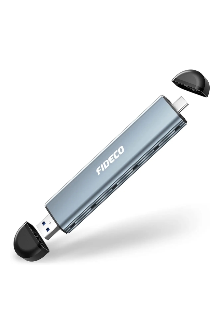 neumaticos (11) Fideco Case M.2 NVMe/SATA USB-C Gris - Imagen 1