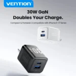 Vention Cargador GaN 30W USB-C y USB-A - Imagen 2