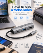 Hub USB-C 3 en 1 HDMI 4K PD 100W TopCenter - Imagen 5