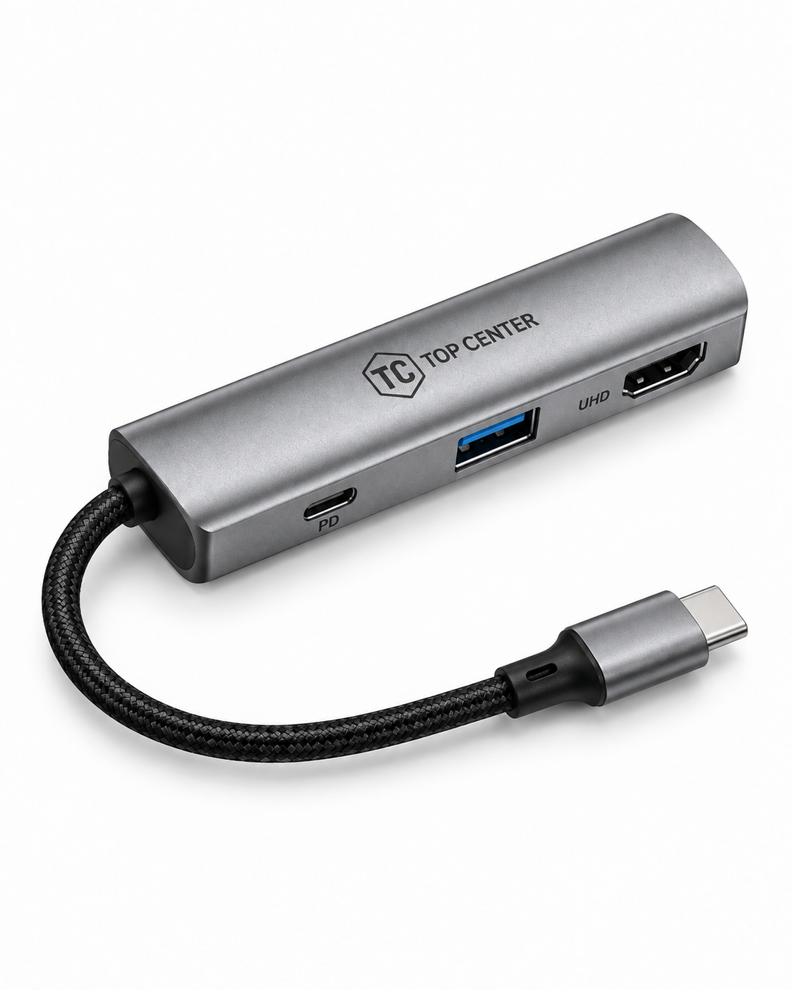 ChatGPT Image 14 sept 2026, 11_47_06 p.m. Hub USB-C 3 en 1 HDMI 4K PD 100W TopCenter - Imagen 1