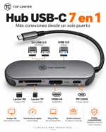 Hub USB-C 7 en 1 HDMI 4K PD 100W TopCenter PREMIUM - Imagen 3