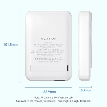 Power Bank Magnético Vention 10000mAh USB-C - Imagen 9