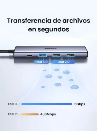 Hub Ugreen 5 en 1 USB-C HDMI 4K PD 100W - Imagen 8