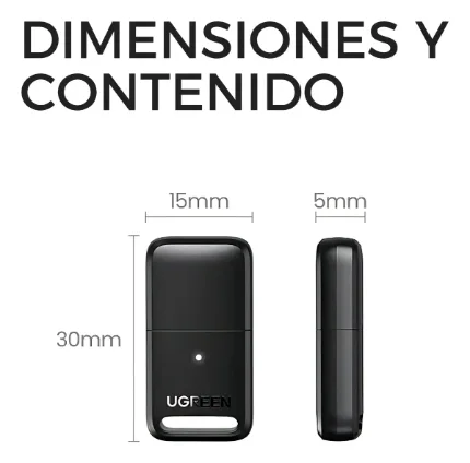Ugreen Adaptador Bluetooth 5.3 USB 20m - Imagen 3