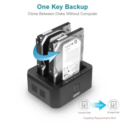 Unitek Dock SATA Dual 2.5/3.5 con Clonación - Imagen 8