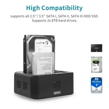 Unitek Dock SATA Dual 2.5/3.5 con Clonación - Imagen 6