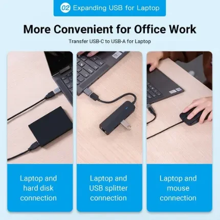 Vention Adaptador USB-C a USB 3.0 OTG - Imagen 3