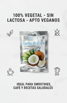 Leche de Coco en Polvo Argendiet 50g - Imagen 3