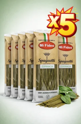 Pack Fideos Espinaca Mi Fideo 5 x 227g