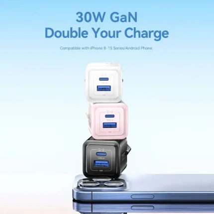Cargador Vention GaN USB-C USB-A 30W Negro - Imagen 5