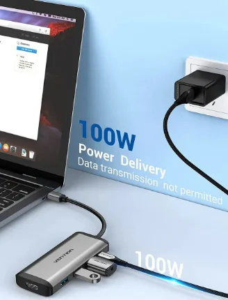 Hub USB-C Vention 5 en 1 HDMI 4K PD 100W - Imagen 6