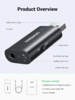 Transmisor Receptor Bluetooth Ugreen CM523 60300 Jack 3.5 mm - Imagen 3